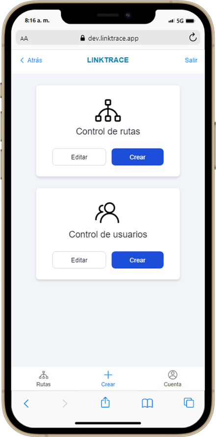LinkTrace data entry